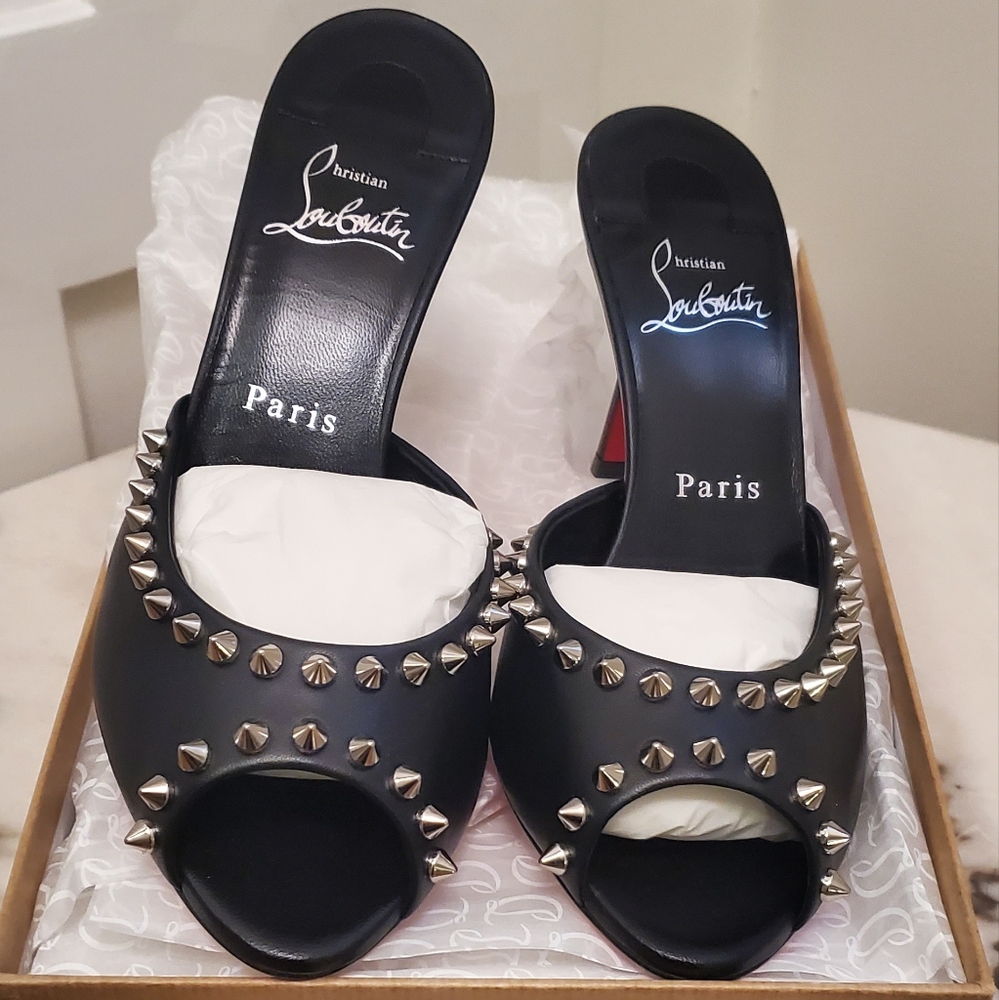 AUTHENTIC!!!Christian Louboutin Me Dolly 85 spikes mules. - Picture 3 of 5